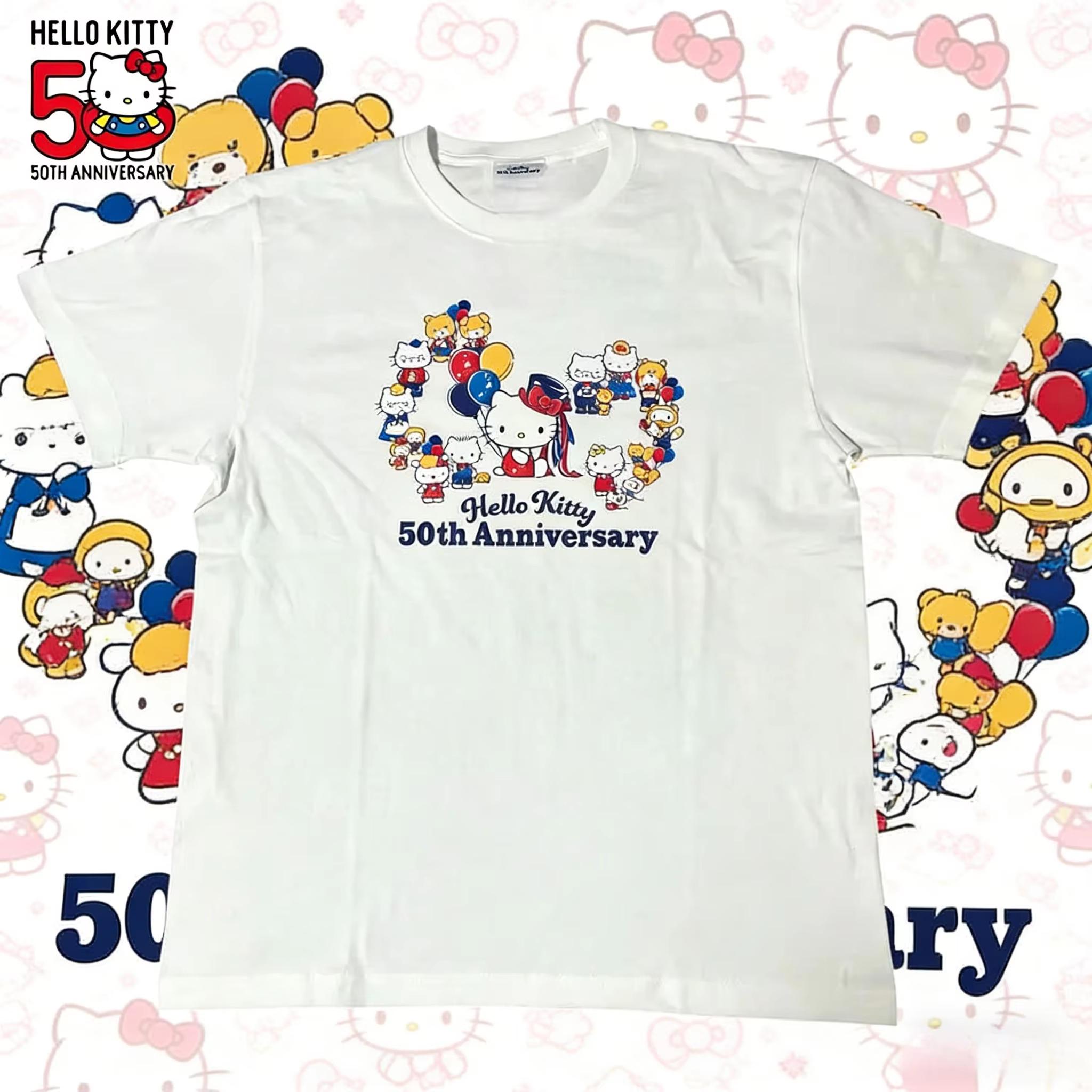 

2026 Summer Hello Kitty 50th Anniversary with Print Supersize Loose Womens summer loose and fashionable style S