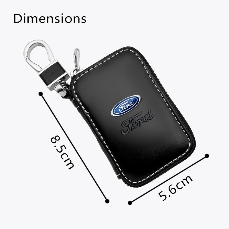 Leather Car Key Case Protection Auto Key Bag Key Chain Cover For Ford Focus 2 MK2 Fiesta Mondeo Galaxy Falcon Territory Ecosport APR1