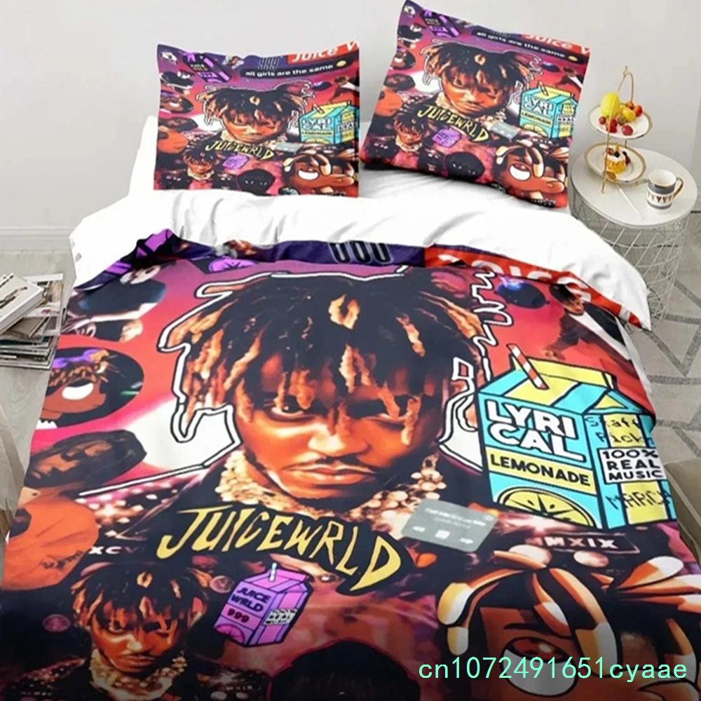 Rap Singer Juice Wrld 3D Print Bedding Set Single Twin Full Queen King Size Bed Set Adult Kid Bedroom Bedding Gift