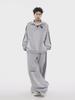 Men's Autumn American Retro Sports Suit: High-Street Stand-Up Collar Sweater and Trousers Two-Piece Set