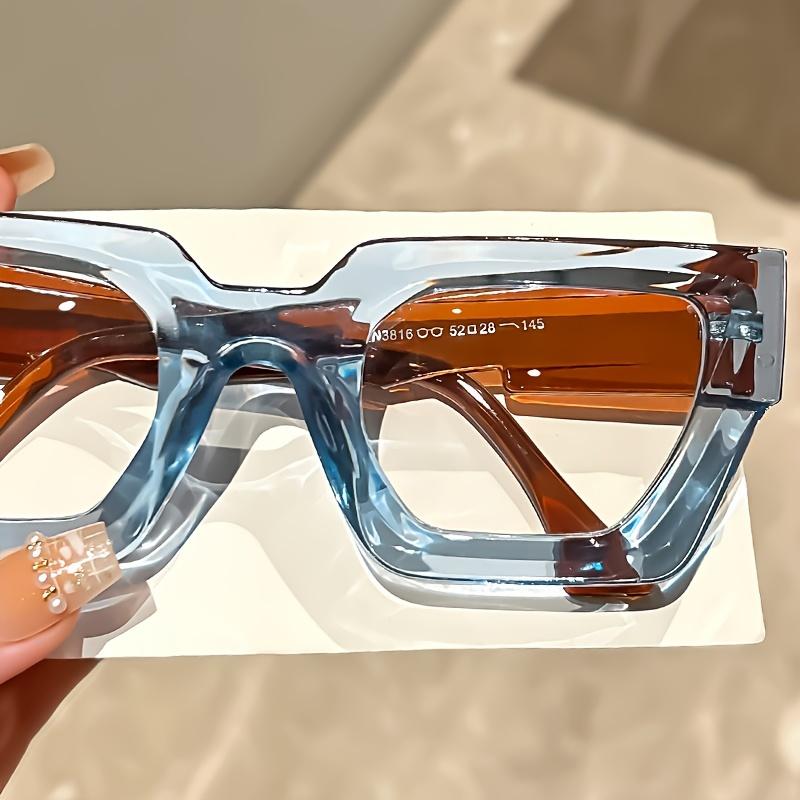 Y2K Oversized Clear Lens Glasses with Leopard Print Frame Blue Light Blocking Fashionable Accessory for Casual Attire