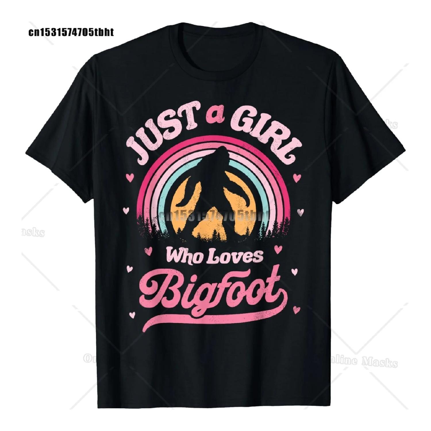 

Bigfoot Just A Girl Who Loves Sasquatch Funny Retro Vintage T-Shirt S чёрный