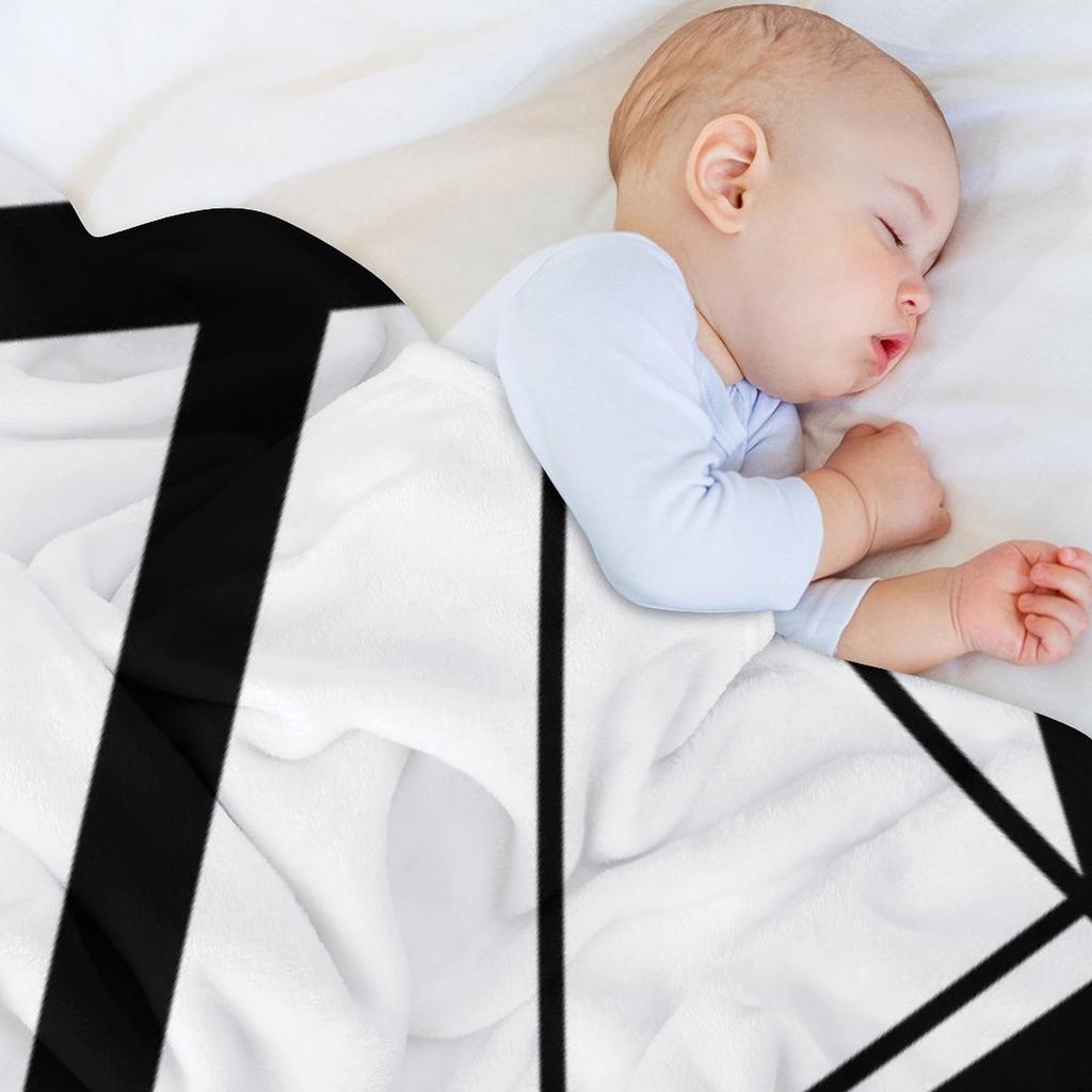 EVH: Authentic Black & White Stripes Design (pure White) Throw Blanket Vintage Moving Giant Sofa Blankets