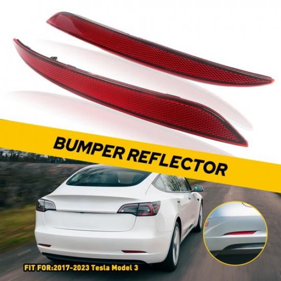 Tail Rear Bumper Reflector Reflex Light left Right For Side 17-23 Tesla Model 3