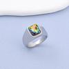 R3482 1pc Man/Women Gemstone Style Wedding Titanium Steel Ring,Fashion Men's 316LStainless Steel Lightweight and Compact Rings