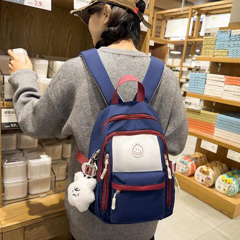 College style color matching small standard portable student schoolbag spring new large-capacity backpack