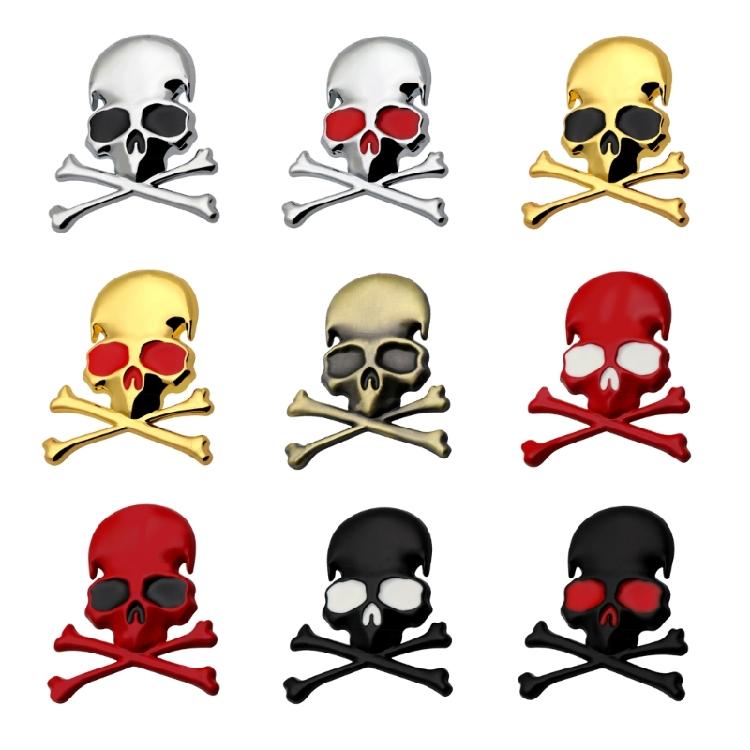 Skull & Crossbones 3D Metal Emblems Waterproof Auto Decal Unique for Autos & Motorbikes Add a Touch of Personality