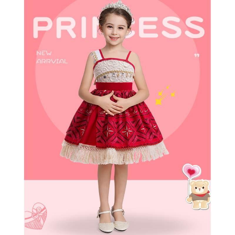 Moana Cosplay Dress For Girls With Fluorescent Fabric Kids Princess Costume For Birthday Gift