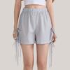 Dames Løse Casual Høy midje Sløyfe Elastisk midje Rutete Shorts Casual Shortss