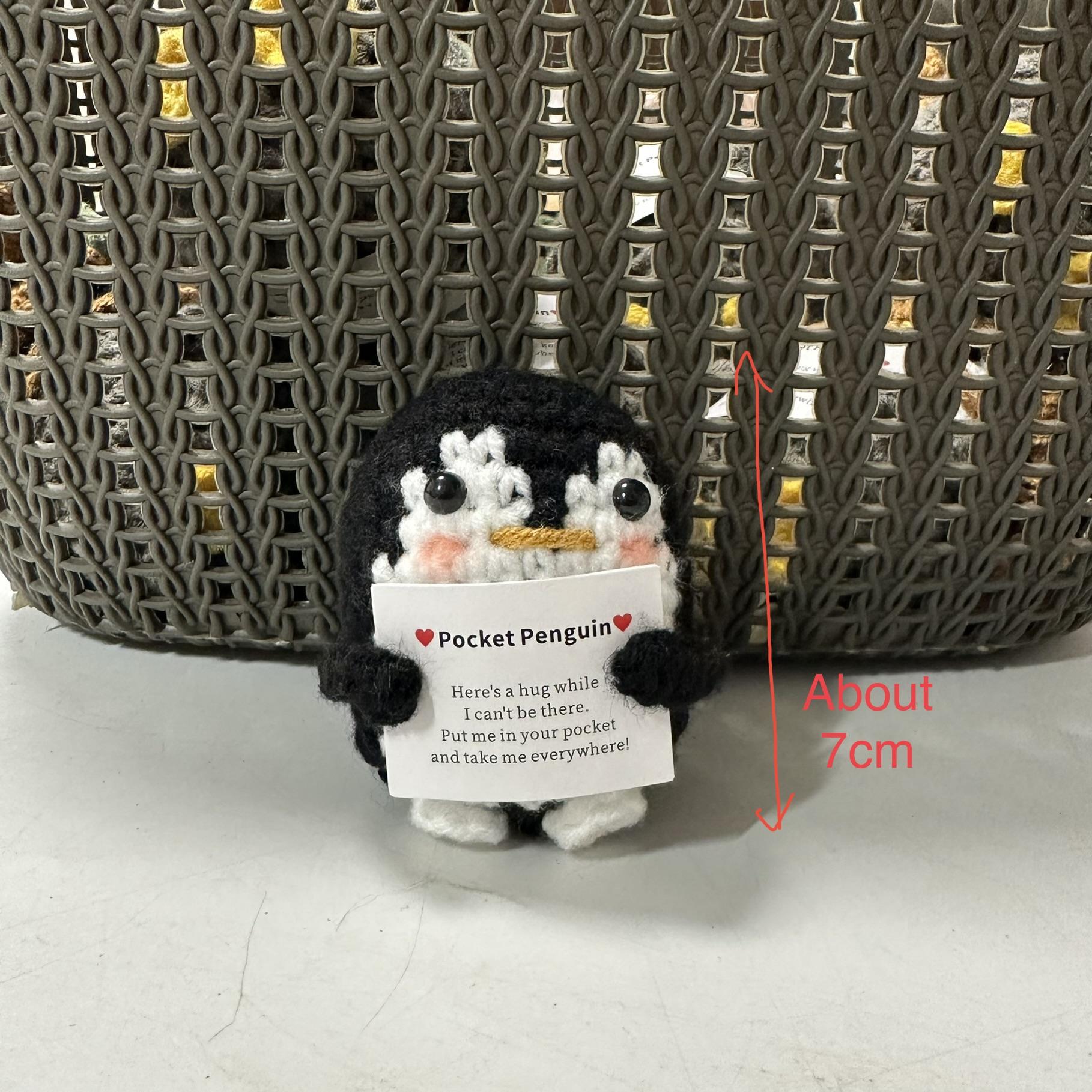 Finished Handmade Cotton Wool Frog Hat Reindeer Hat Penguin Doll Crochet Keychain