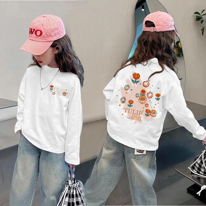 Mädchen Langarm Baumwoll-T-Shirt - Schickes Herbst/Winter Basis-Layer Oberteil