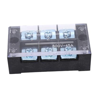 2 Stück Klemmenleiste 45 A 600 V TB Festtyp PC Messing Zweireihiger Schraubklemmenblock für die Verteilung