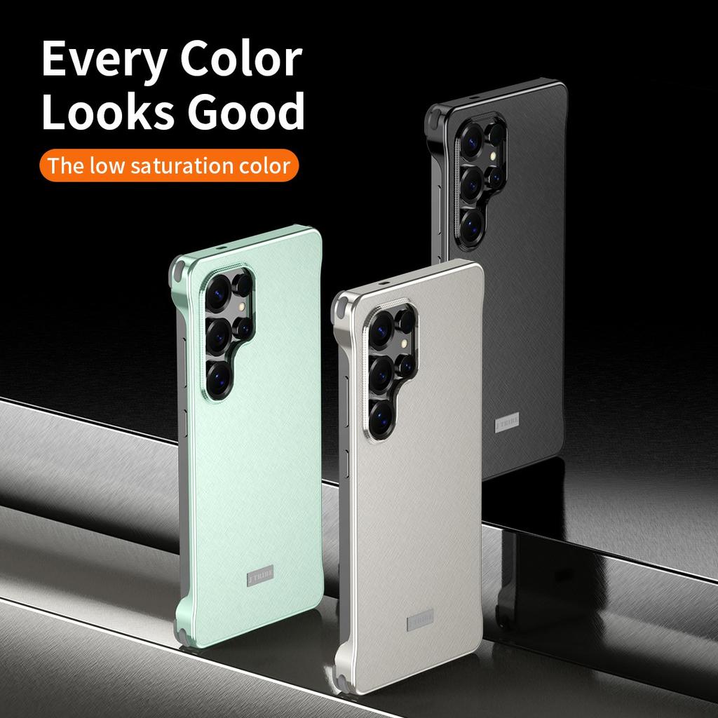 For Samsung Galaxy S24 Ultra Case PC+Silicone+Alloy Matte Phone Cover