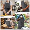 2‑Pack Stain‑Resistant Striped Sleeveless Aprons, Polyester Work Apron Set with Front Pockets for Home Kitchen & Catering