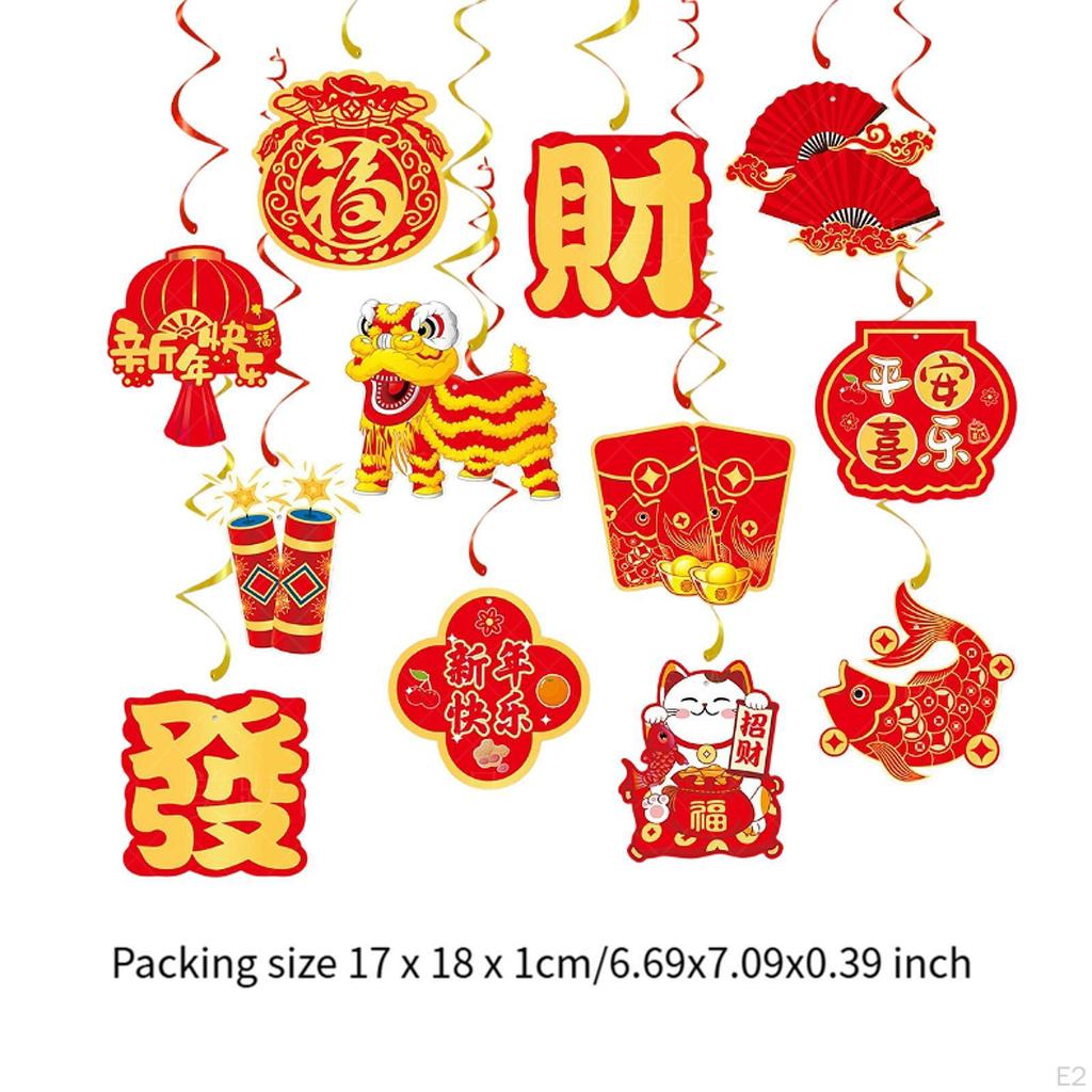 Chinese Year Hanging Decoration Paper Material Decorative Red Color for Ceiling Wall Decor