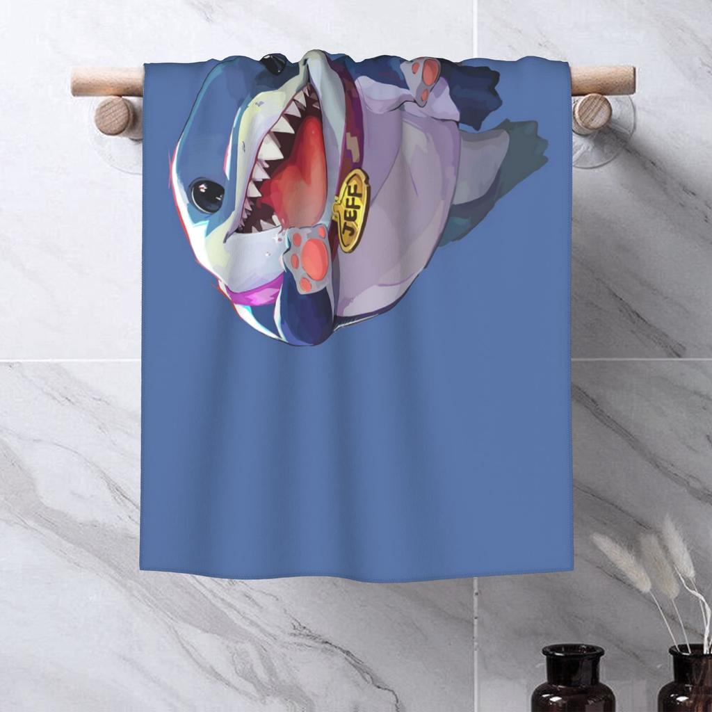 Jeff the Land Shark Soft Face Towel Quick Dry Pool Bath Cotton Towels Absorbent