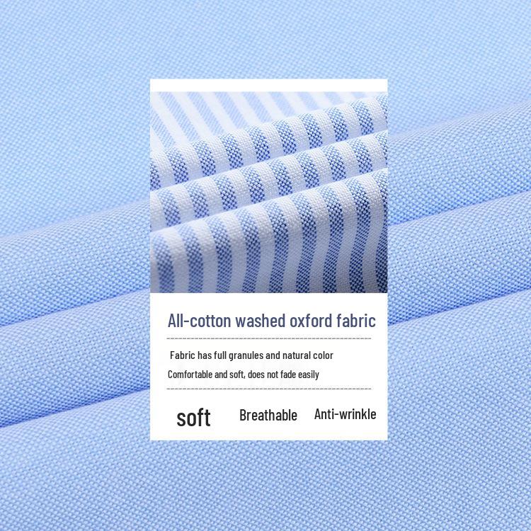 Oxford Men's Long Sleeve Printed Business Shirt - Slim Fit Turn-Down Collar