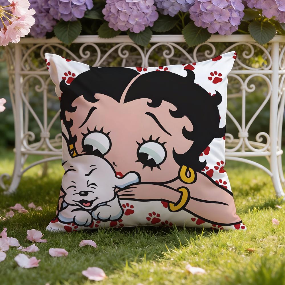 Cute B-Betty B-Boop Cushion Cover Home & Car Dual-Scene Pillow Cover: Reversible for Premium Comfort