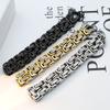 Personalized Titanium Steel Square Byzantine Bracelet Does Not Fade, High-End Imperial Chain Jewelry.