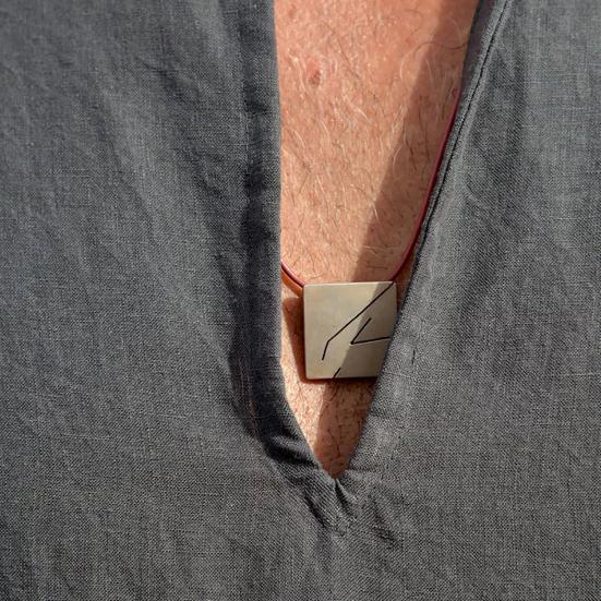 Deep V-neck Men Robe Short Sleeve Lightweight Solid Color Side Split Loose Robe