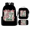 Cartoon Brainrot-Themed Backpack Crossbody Bag Pencil Case School Kids Ages 10-12