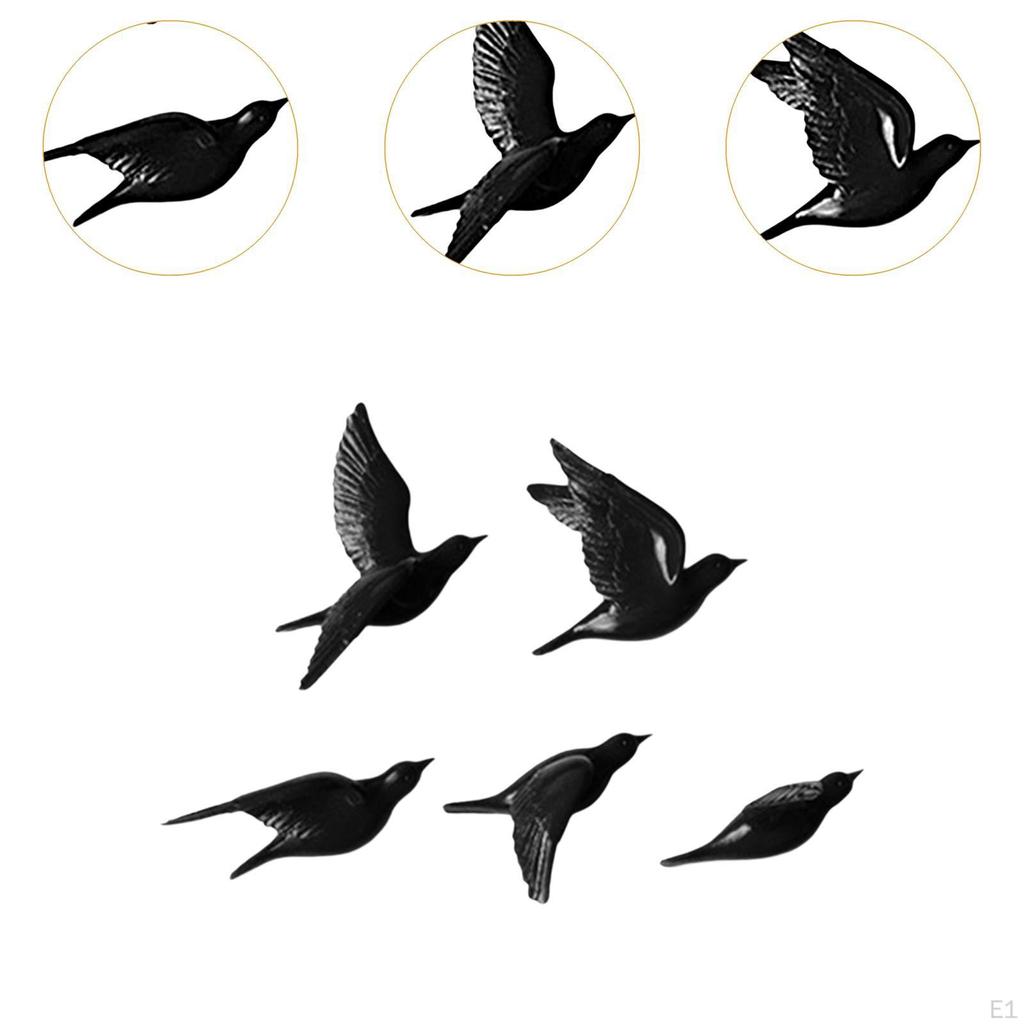 5Pcs Birds Wall Decoration for Office Kitchen Home Study Rooms