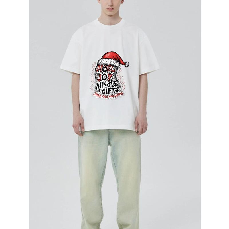 Christmas T-Shirt Black Noel Joy Winkle Gifts Santa Hat Print For Holiday Season