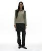PARTIMENTO WOMEN Striped Colorblock Polo Tee_Light Khaki