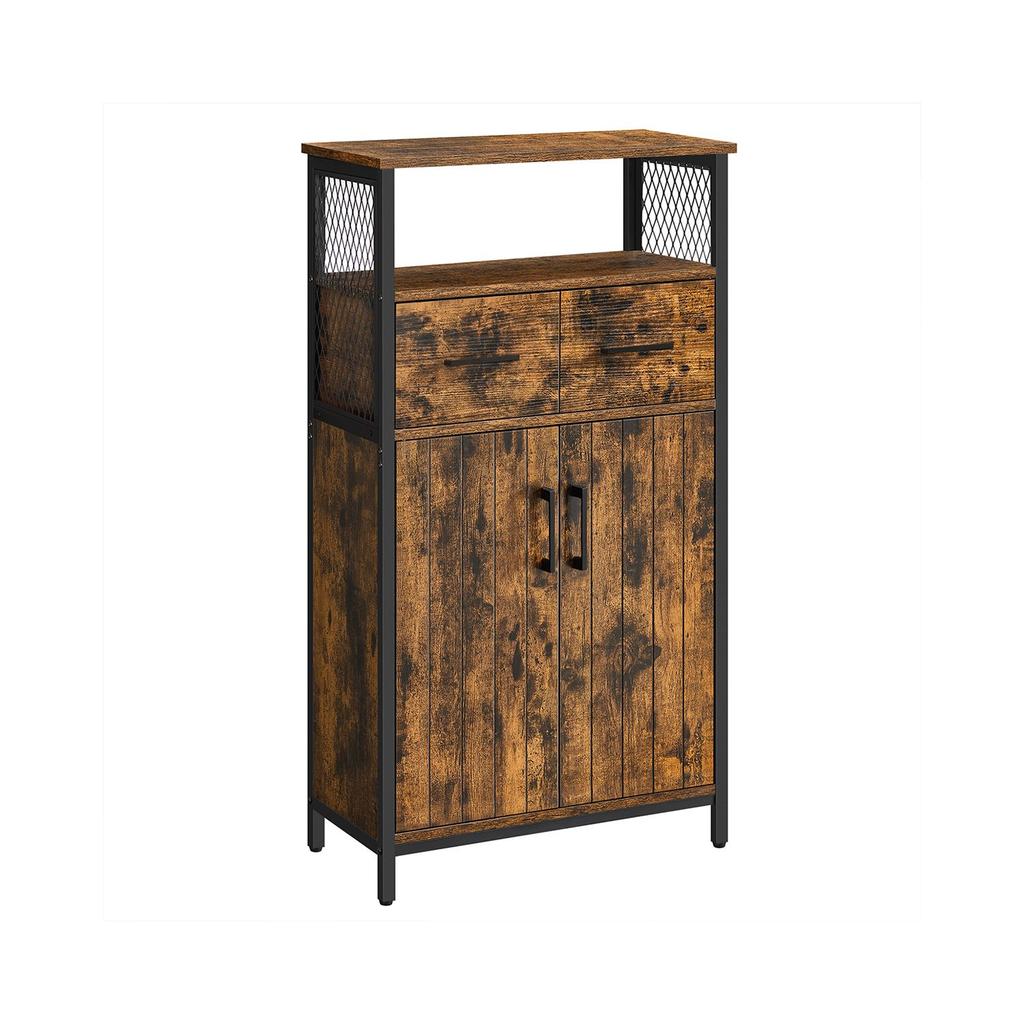VASAGLE Storage Cabinet, Multipurpose Sideboard with Drawer and Adjustable Shelf, Bathroom Cabinet, Steel Frame, for Living Room Kitchen
