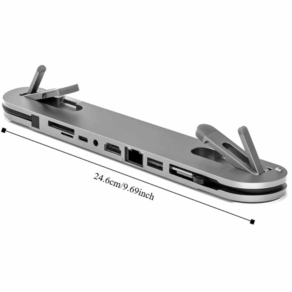 Gigabit Ethernet Laptop Docking Station Stand 7 In 1 Expander Professional USB C Hub
