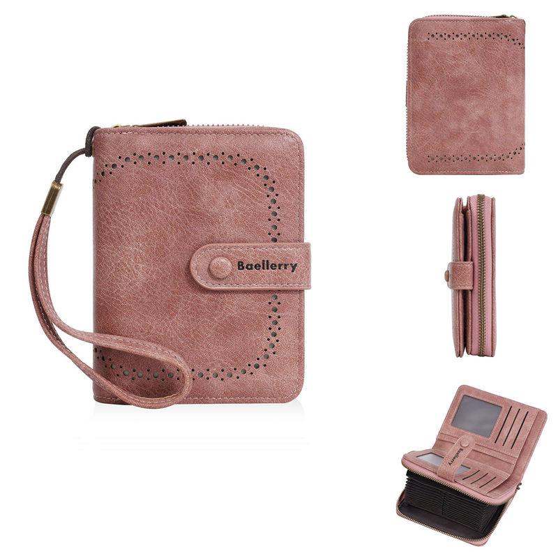 Baellerry RFID Anti Theft Protection Zipper Card Holder for Women Ladies Fashion Money Packs PU Leather Purse Wallets