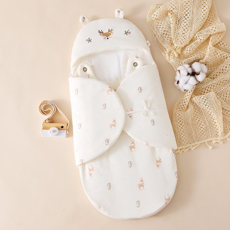 Newborn Swaddle Sleep Sack 350g Thick Cotton Baby Wrap Anti-Startle Infant Sleeping Bag