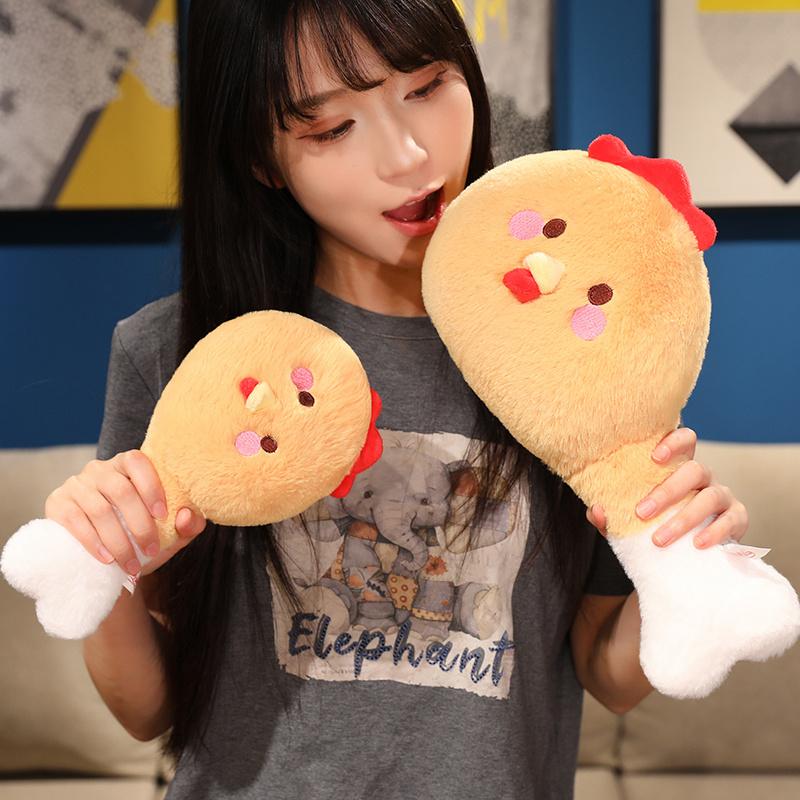 Chicken Drumstick Plush Toy Funny Big Chicken Block Plush Pillow Cute Chicken Nuggets Stuffed Plush Toy for Kids and Adults
