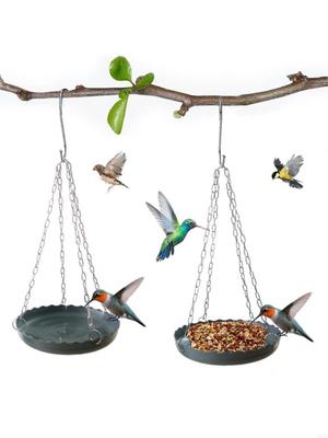 Garden Decoration Bird Bath Feeder With Chain Design For Outdoor Bird Watching