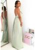 European and American Spaghetti Strap Evening Gown with Sexy Slit - New 2026 Women's Polyester Fashion
