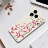 For iPhone 17 Pro Max Case Red Leaves Pattern Printing Straight Edge TPU Phone Back Cover