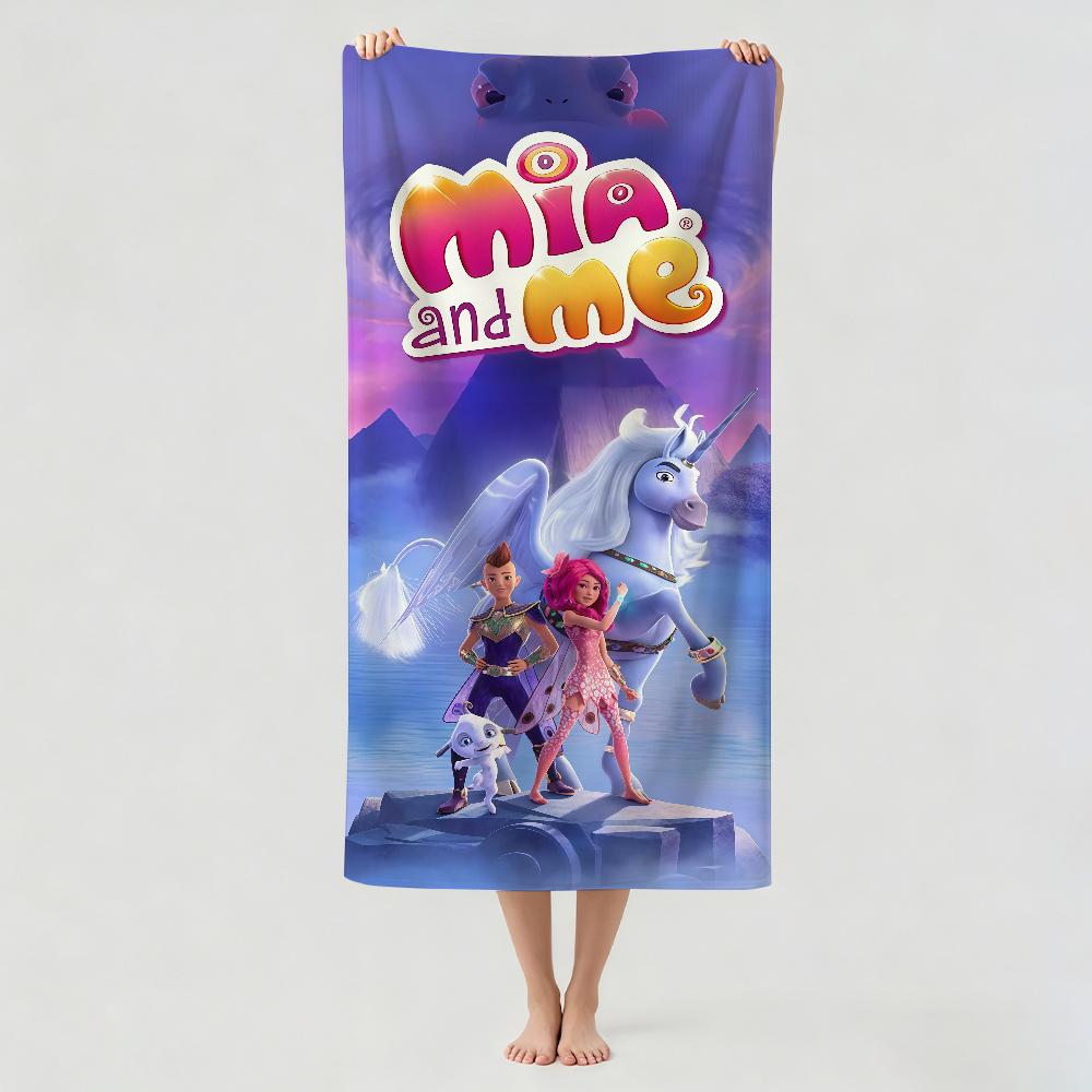 Cartoon M-Mia And M-Me Towel Drying Bath Towel Applicable To Light Swimming Camping Yoga Beach Out
