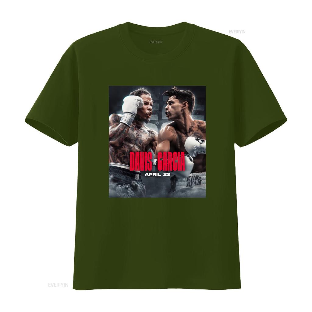 Ryan Garcia Vs Gervonta Davis T Shirt Vintage Washed Streetwear Stylish Versatile Designer Clothes Graphic Breathable