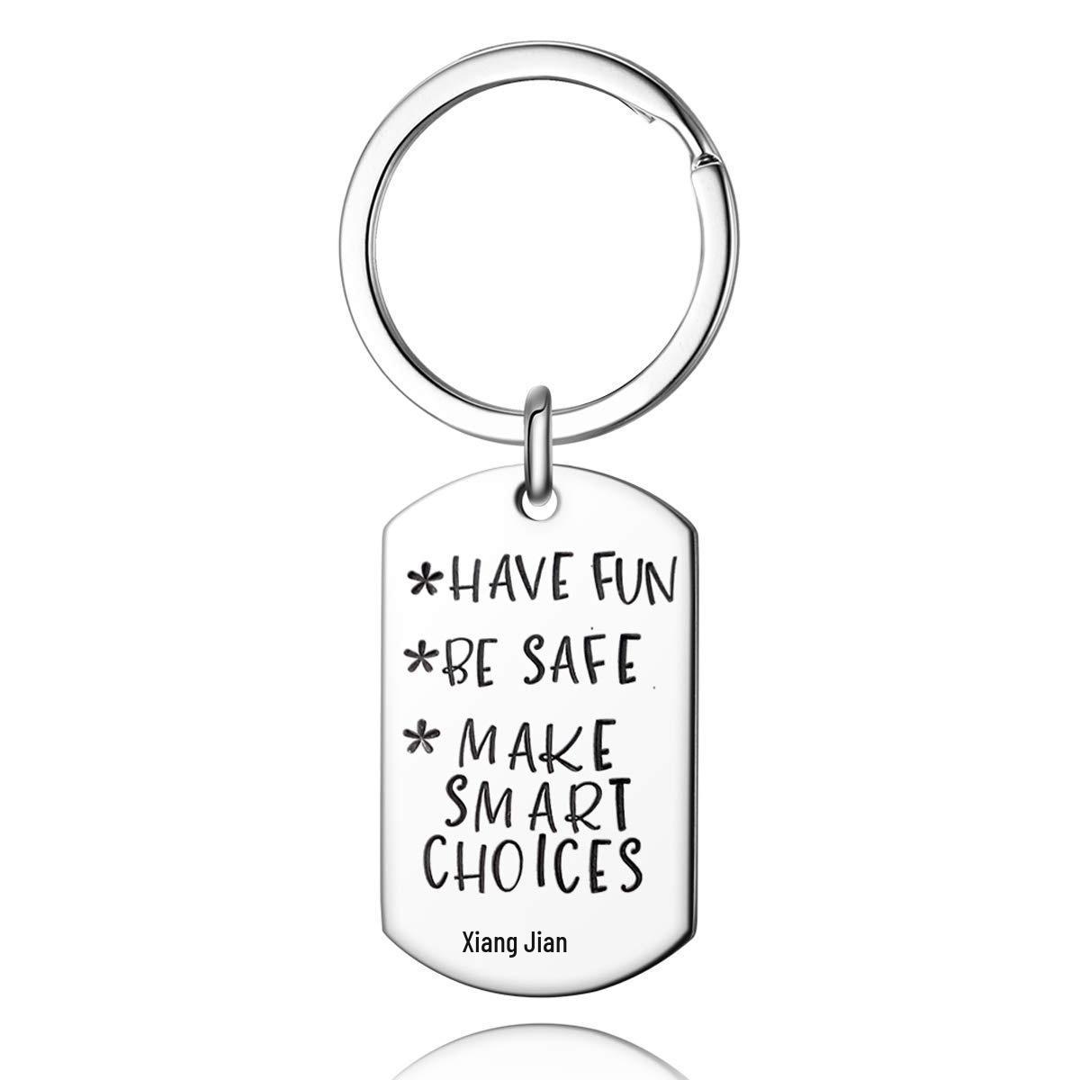 Stainless Steel Engraved Dog Tag Keychain Gift