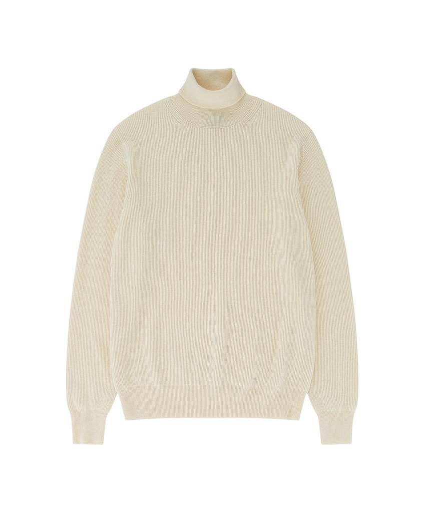 BELLIEF Wool Soft Turtle Neck Knit (Ecru)