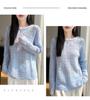 ER26 Spring Hollow Flower Knit Top - Sweet Crochet Texture Pullover for Women
