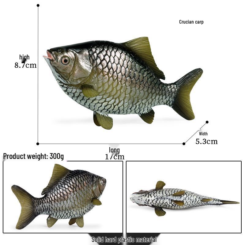 Red Silk Napoleonfish and Carp Toy Ornament - Marine Animal Simulation Model for Kids