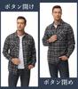 KEFITEVD Long Sleeve Check Plus Loose Shirt Size M Men's Shirt, Size, Fit, Spring, Pocket, Jacket, Casual, Wrinkle-Resistant, Flannel, Black/Gray,