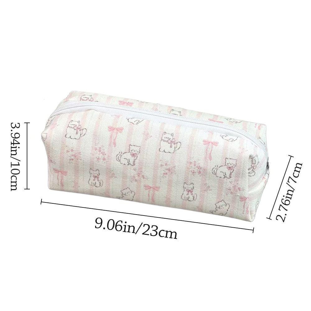 Cute Bow Cat Pen Bag Large Capacity Multifunctional Stationery Bag Storage Bag Gift