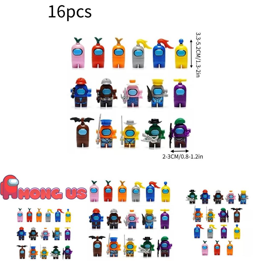 Exciting Space Among Us 16 Character Mini Building Blocks Perfect For Kids Playtime