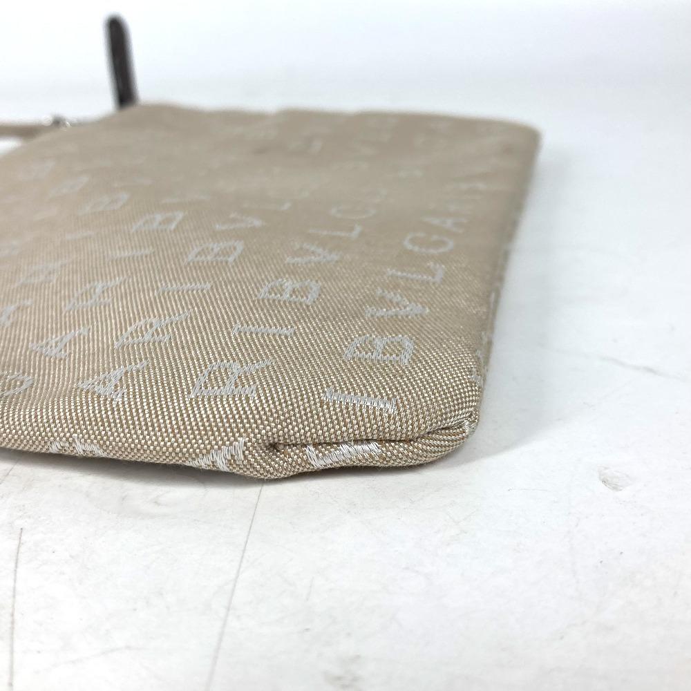 BVLGARI Bag Shoulder Bag Logo mania With porch Tote Bag Canvas/Leather Beige