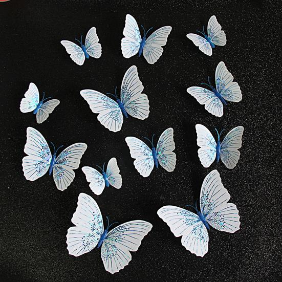 12Pcs Wall Decal Waterproof Realistic Removable Ambilight 3D Wall Sticker Butterfly Wall Stickers