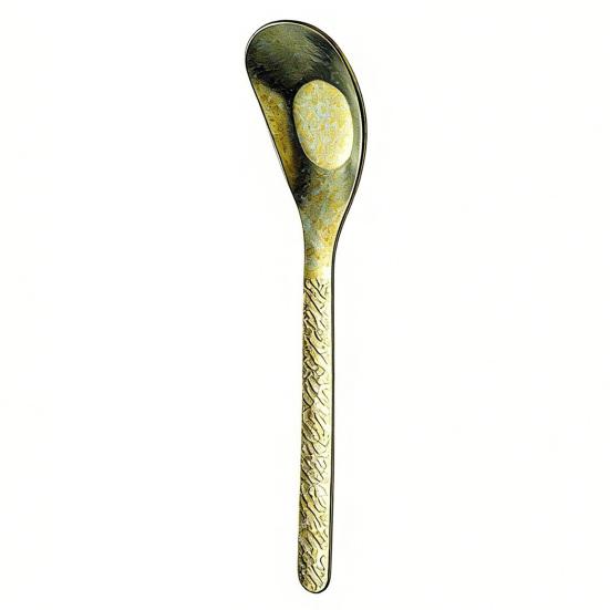 Flacher Boden Titanlöffel Hämmer Muster Esslöffel Spülmaschinenfest Langer Griff Küche Suppe Reis Eis Dessert Löffel