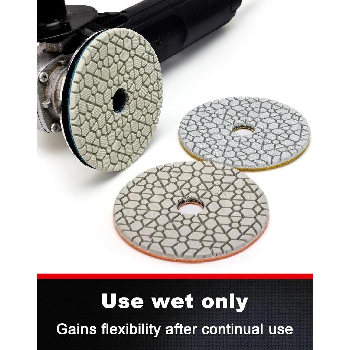 3 Step Diamond Polishing Pads 4-inch Wet for Granite Marble Quartz Concrete