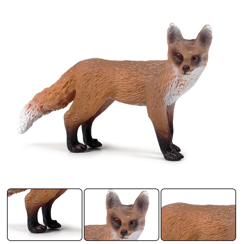 Oenux 10PCS Tiny Forest Animals Simulation Zoo Fox Pig Wolverine Beaver Model Action Figures Educational Cute Kids Toy Xmas Gift